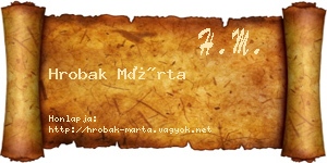 Hrobak Márta névjegykártya